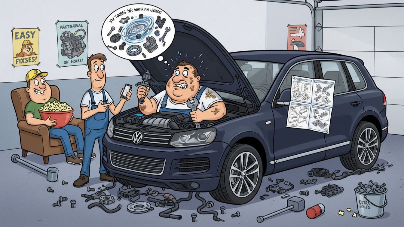 VW Touareg 3.6 NF. Замена дополнительной помпы охлаждения смотреть онлайн