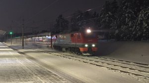 снежная скорость! ЭП2К-325 с поездом №32 Москва–Орск | Есенинская