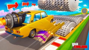 СМОЖЕТ ЛИ РЕАКТИВНАЯ ЖИГА С КРЫЛЬЯМИ ПЕРЕПРЫГНУТЬ ОГРОМНУЮ МЯСОРУБКУ В GTA 5? ЭКСПЕРИМЕНТЫ ГТА 5