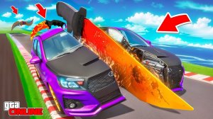 ЛАДА ГРАНТА ПРОТИВ РАСКАЛЕННОГО НОЖА В GTA 5! ОПАСНЫЙ ЭКСПЕРИМЕНТ! ЭКСПЕРИМЕНТЫ ГТА 5