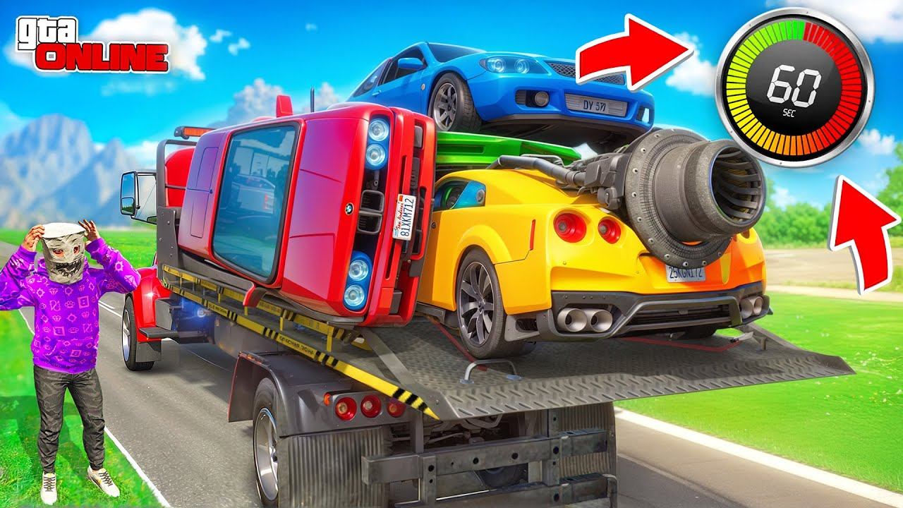 УСПЕЙ ЗА 1 МИНУТУ УГНАТЬ ТАЧКУ В GTA 5! БИТВА ЭВАКУАТОРОВ В ГТА 5 ОНЛАЙН | НАШЕЛ 4 МАШИНЫ смотреть онлайн