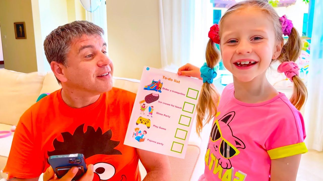 Настя придумала список развлечений для них с Папой смотреть онлайн