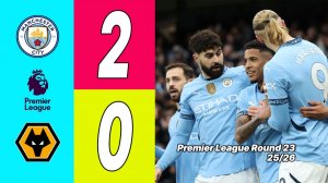 Манчестер Сити — Вулверхэмптон 2:0. Обзор матча. АПЛ 25/26 Тур 23