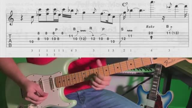I Lost My Baby Blues in C(guitar solo,tab,backing track) смотреть онлайн