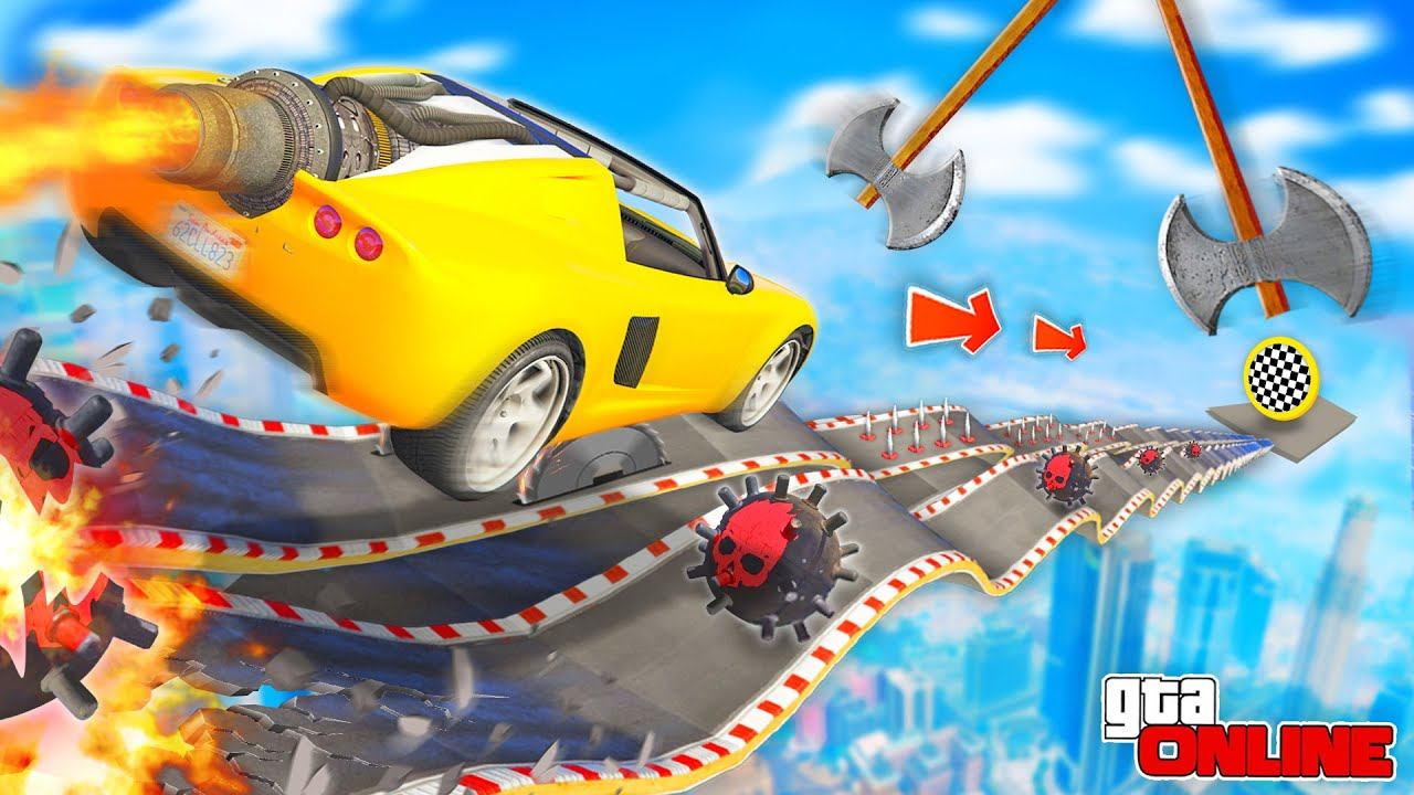 1000 ЛОВУШЕК НА СМЕРТЕЛЬНОМ СПУСКЕ В ГТА 5! КАК ВЫЖИТЬ? СПУСК БЕЗ ТОРМОЗОВ В ГТА 5 ОНЛАЙН смотреть онлайн