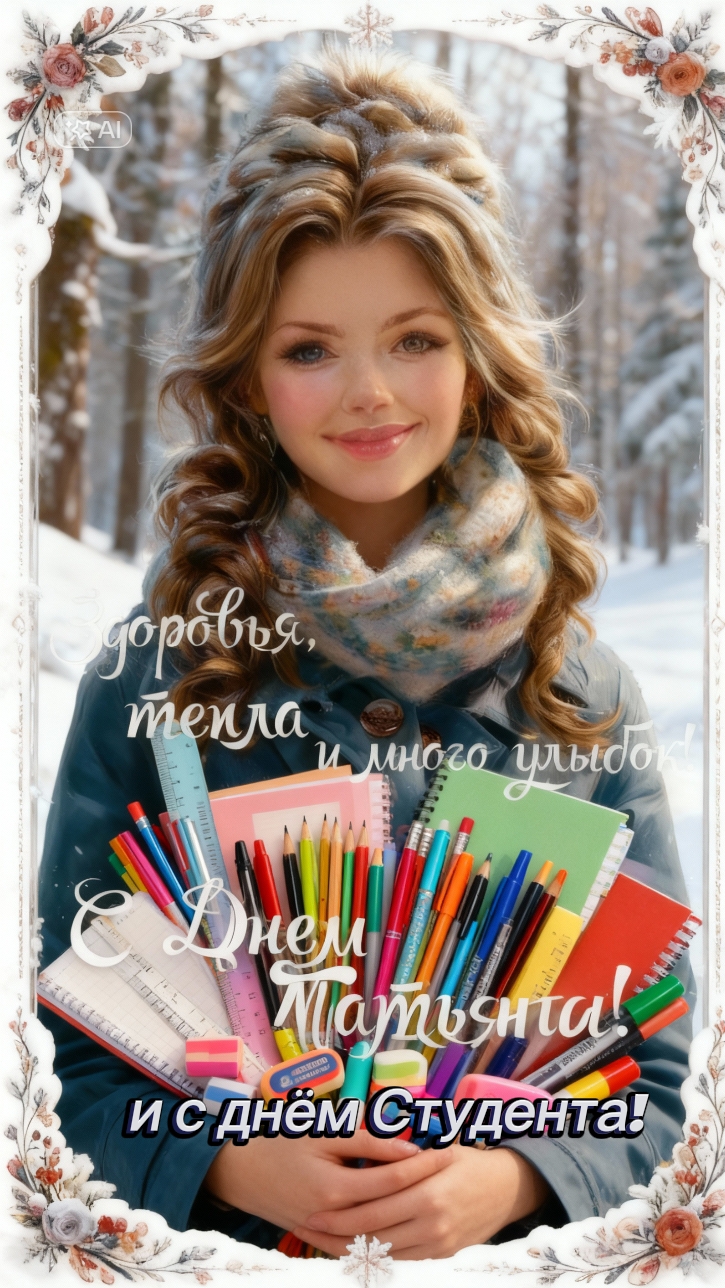 С Татьяниным днём 💐 и днём Студента 📖поздравляю 🎉!!! смотреть онлайн