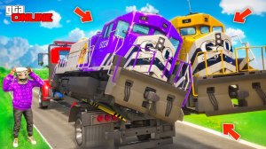 УГНАЛ 2 ОГРОМНЫХ ПОЕЗДА НА ЭВАКУАТОРЕ! БИТВА ЭВАКУАТОРОВ В ГТА 5 ОНЛАЙН | НАШЕЛ 3 ТАЧКИ