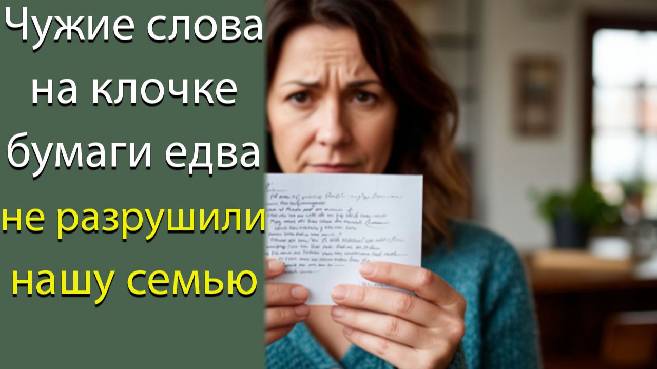 Чужие слова на клочке бумаги едва не разрушили нашу семью смотреть онлайн