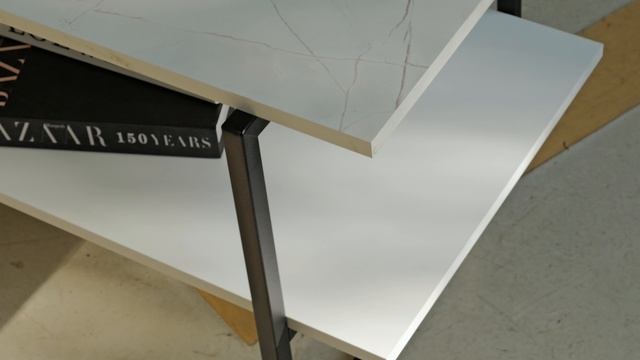 Журнальный стол Veneda _Balance_ 450_900 (чёрный, белый+оникс) смотреть онлайн