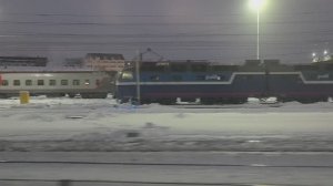 Вечерняя станция Кусково из окна электропоезда 24.01.2026