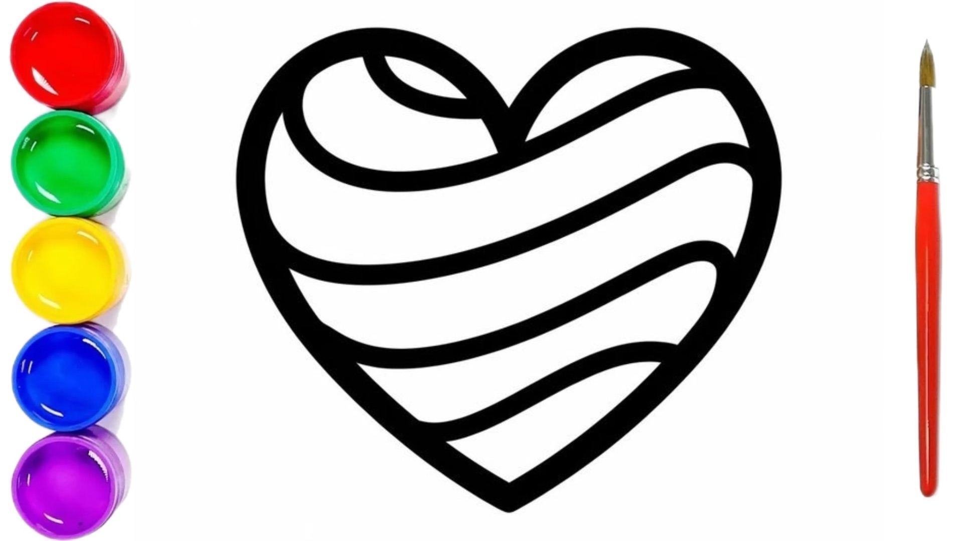 Мультик раскраска для детей и малышей. Как нарисовать рисунок сердечко смотреть онлайн