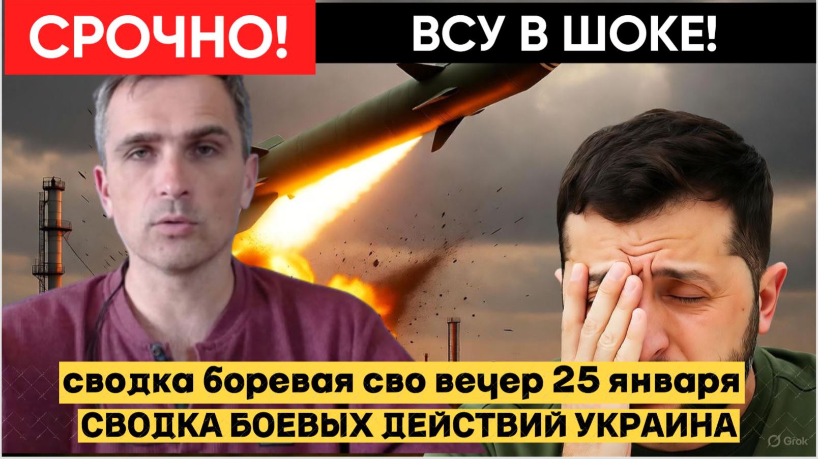 СВОДКА СВО НА ВЕЧЕР 25 ЯНВАРЯ, КАРТА СВО, НОВОСТИ, СВО НА УКРАИНЕ ВОЙНА 2026 ЮРИЙ ПОДОЛЯКА. смотреть онлайн