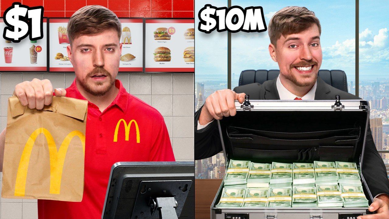 РАБОТА ЗА $1 VS $10,000,000
MRBEAST МИСТЕРБИСТ НА РУССКОМ смотреть онлайн