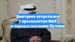 Дмитриев встретился с президентом ОАЭ и передал послание Путина