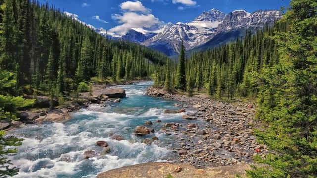 Звук потока бурной горной реки. Шум горной реки. Успокаивающие звуки реки смотреть онлайн