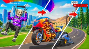 УГНАЛ ЧИТЕРСКИЕ БАЙКИ В РАЗНЫХ ТОЧКАХ КАРТЫ НА ПАРАШЮТЕ | БИТВА ПАРАШЮТИСТОВ В ГТА 5 ОНЛАЙН