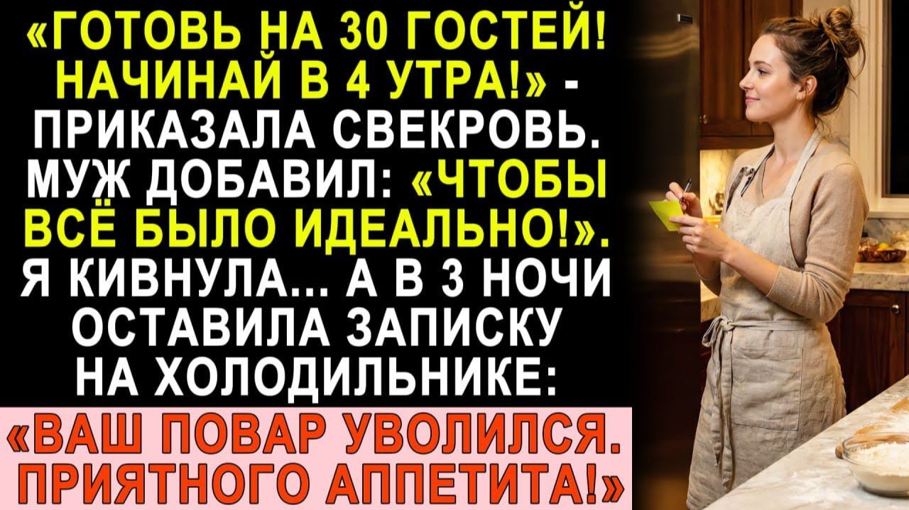 Истории из жизни| «Готовь на 30 человек!» — приказала свекровь. |Аудио рассказы|Жизненные истории смотреть онлайн