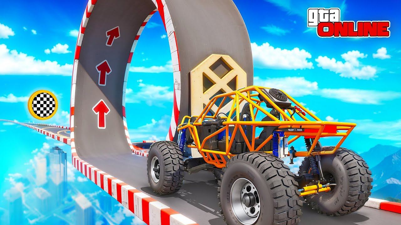 СМОЖЕТ ЛИ БАГГИ ПРОЕХАТЬ ОГРОМНУЮ СПИРАЛЬ? СМЕРТЕЛЬНАЯ СПИРАЛЬ В GTA 5 | ЭКСПЕРИМЕНТЫ ГТА 5 смотреть онлайн