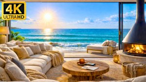 Камин и Море 4K / Звуки Камина и Моря / Fireplace