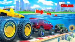 КАК ДАЛЕКО ТАЧКИ ПО РОСТУ СМОГУТ ПРОЕХАТЬ ПОД ВОДОЙ ДО ФИНИША? ЭКСПЕРИМЕНТЫ ГТА 5