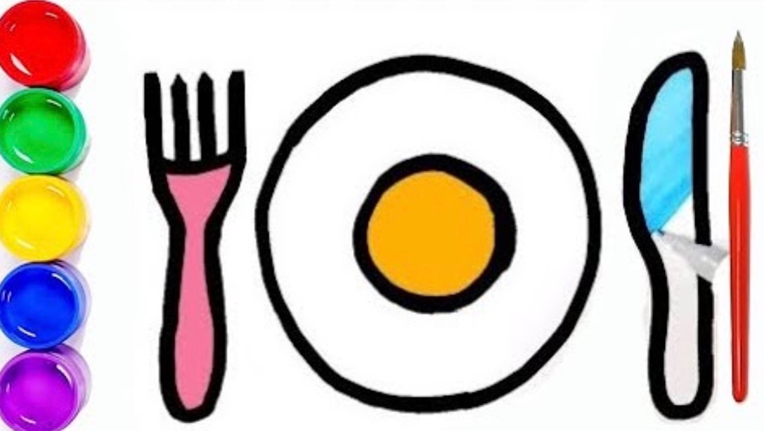 Мультик раскраска для детей и малышей. Как нарисовать рисунок посуда смотреть онлайн