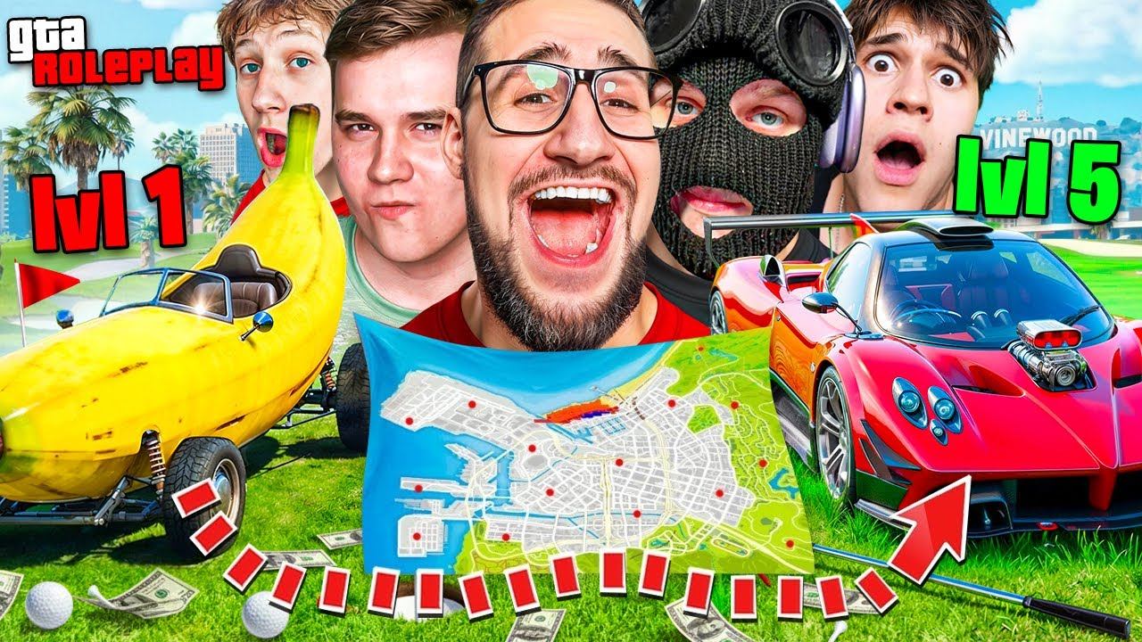 30 МАШИН С УРОВНЕМ СПРЯТАНЫ В ГОРОДЕ! 1% ШАНС ДОБРАТЬСЯ ДО 6 LVL! НАЙДИ АВТО ЗА 10 МИН! (GTA 5 RP) смотреть онлайн