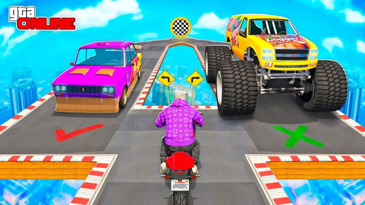 ВЫБЕРИ ЖИГУЛИ ИЛИ БИГФУТ, ЧТОБЫ ПРОЙТИ СКИЛЛ-ТЕСТ | ХОРОШИЙ-ПЛОХОЙ ЧЕКПОИНТ В ГТА 5 смотреть онлайн