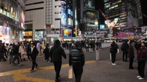 Вечерний вид Сибуи прогулка по району Сибуя Токио  🌆✨