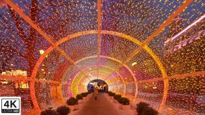 Прогулка по одной из самых красивых улиц МОСКВЫ - новогодняя Тверская улица. 4К