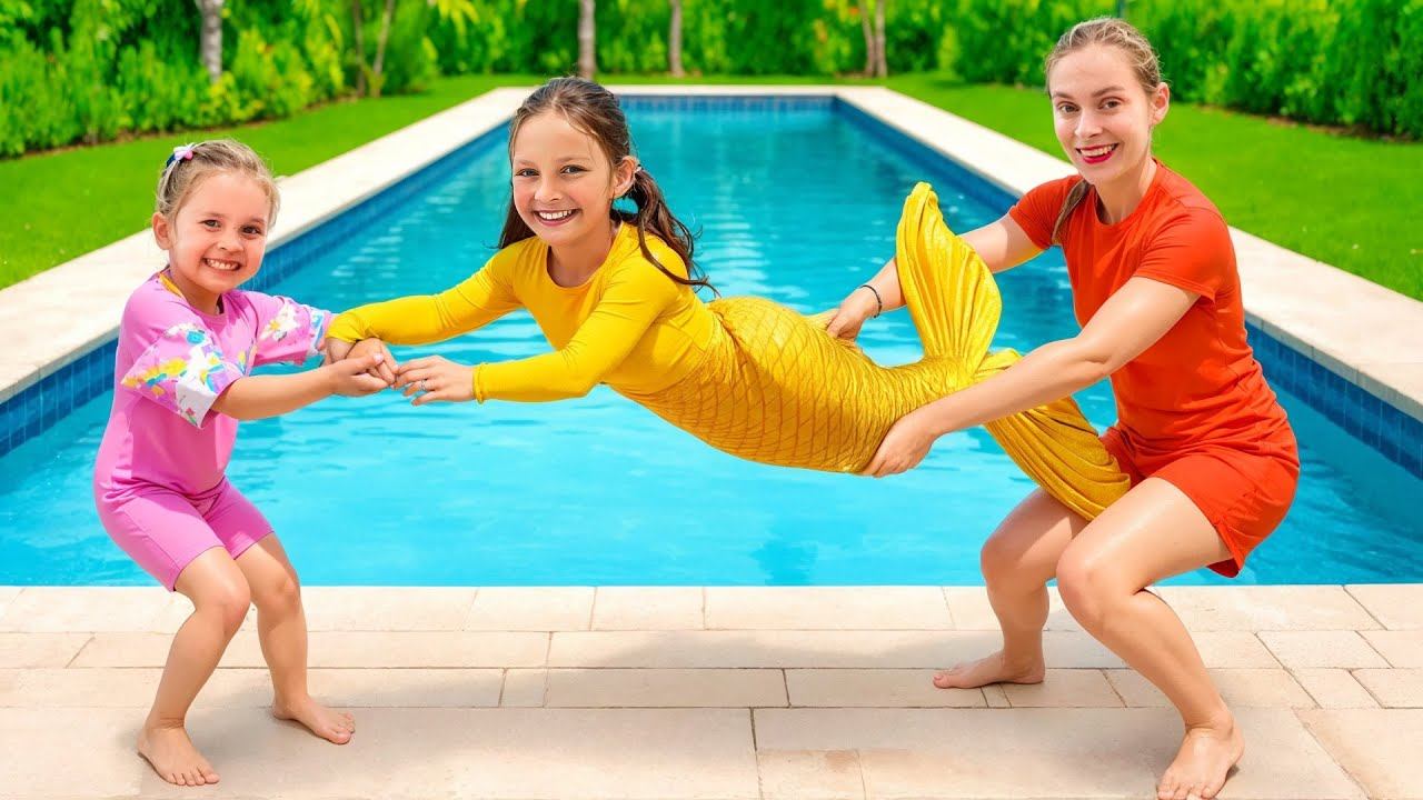 Майя становится русалкой в бассейне! Летние истории смотреть онлайн