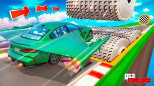 СМОЖЕТ ЛИ ЧИТЕРСКАЯ БМВ С КРЫЛЬЯМИ ПЕРЕПРЫГНУТЬ ОГРОМНУЮ МЯСОРУБКУ В GTA 5? ЭКСПЕРИМЕНТЫ ГТА 5