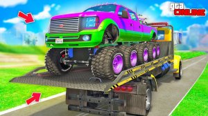 УГНАЛ МАШИНУ-ГУСЕНИЦУ НА 10 КОЛЕСАХ! БИТВА ЭВАКУАТОРОВ В ГТА 5 ОНЛАЙН | НАШЕЛ 3 ТАЧКИ