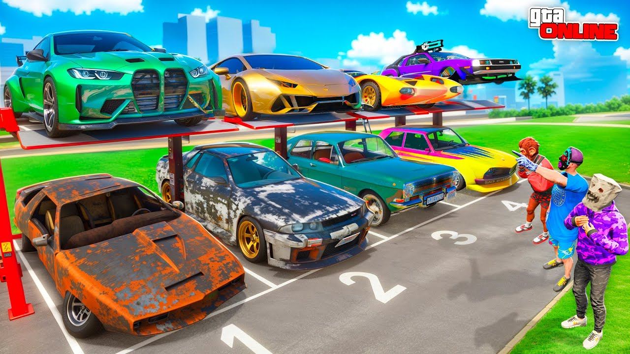 РАНДОМ ВЫБИРАЕТ ОТ САМОЙ ДЕШЕВОЙ ДО САМОЙ ДОРОГОЙ ТАЧКИ НА ПАРКОВКЕ! БИТВА РАНДОМА В GTA 5 ONLINE смотреть онлайн