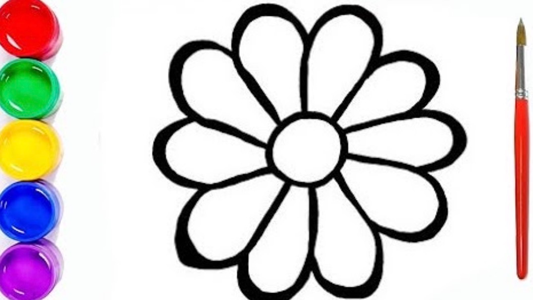 Мультик раскраска для детей и малышей. Как нарисовать рисунок цветок смотреть онлайн