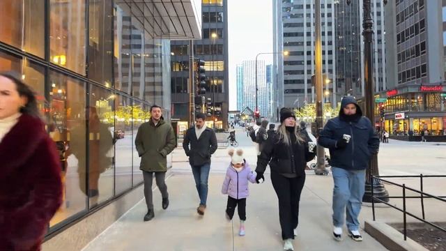 Зимний Чикаго холодный день прогулка по даунтауну в январе ❄️🏙️👀 смотреть онлайн
