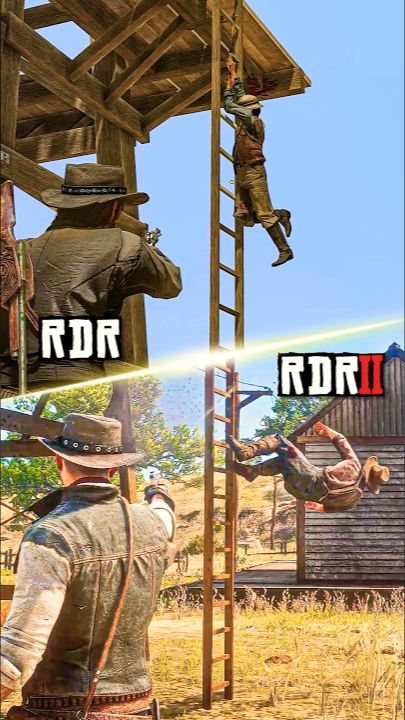 RDR1 против RDR2 – Различия в поведении NPC #Shorts смотреть онлайн