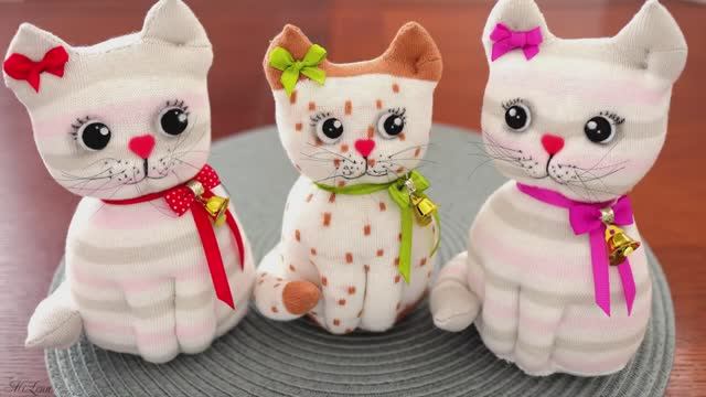 Котенок из носков! Поделки для детей своими руками! смотреть онлайн