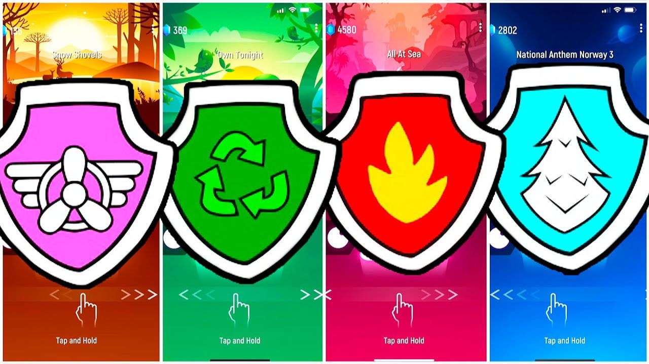 Мультики для Детей Щенячий Патруль Tiles Hop - СКАЙ, РОККИ, МАРШАЛЛ, ЭВЕРЕСТ смотреть онлайн