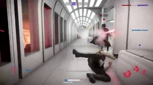 Игрок Star Wars: Battlefront 2 уничтожает Дарта Вейдера и генерала Гривуса с помощью Хана Соло.