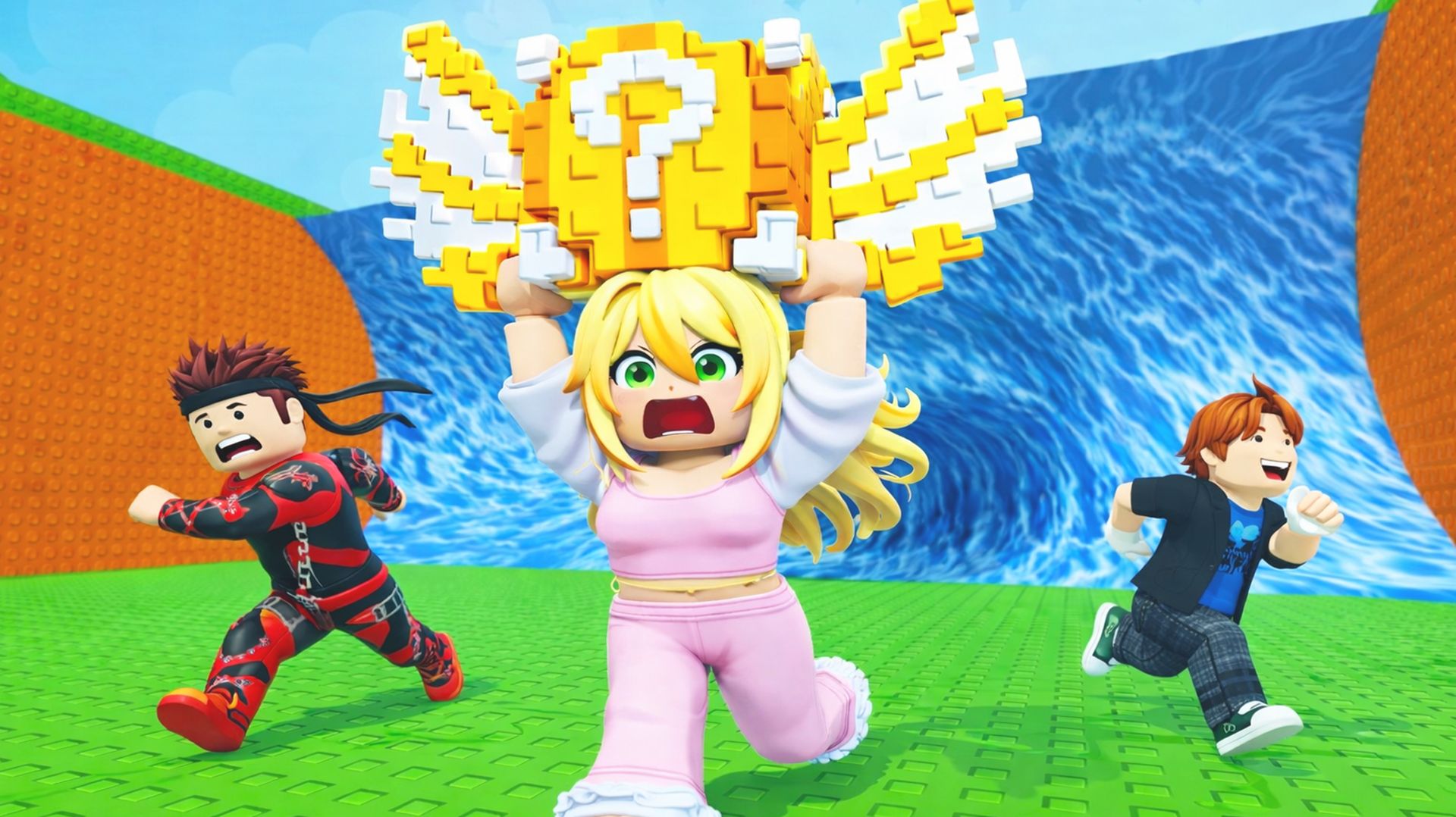 ВЫЖИВАНИЕ НА ВОЛНАХ С ЛАКИ БЛОКАМИ в Escape Waves For Lucky Blocks Roblox | БлокиТоки смотреть онлайн