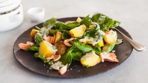 🐟 Теплый салат с лососем