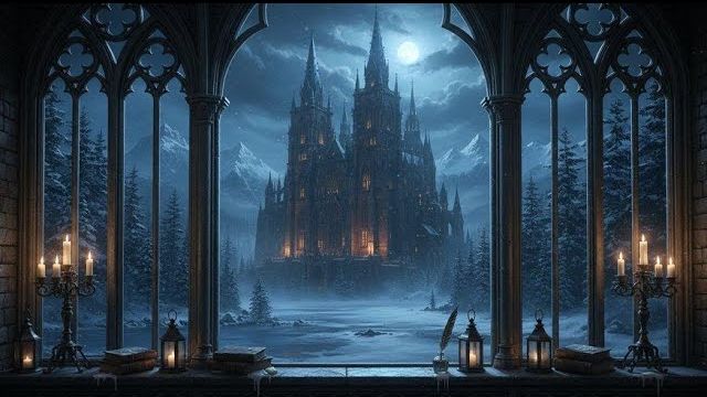 Зимний вид из окна средневекового замка ❄ ФОН ДЛЯ ПРОЕКТОРА: для сна, учебы и концентрации Зимний вид из окна средневекового замка ❄ ФОН ДЛЯ ПРОЕКТОРА: для сна, учебы и концентрации