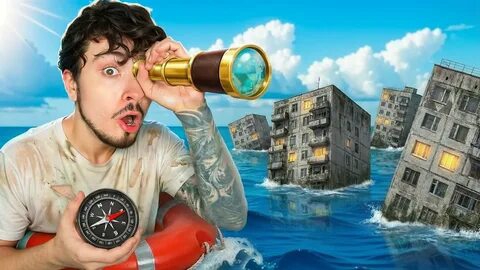 МЫ НАШЛИ ЗАТОНУВШИЙ ГОРОД НА ОДНОМ ПЛОТУ В ОКЕАНЕ В МАЙНКРАФТ! смотреть онлайн