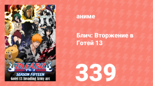Блич: Вторжение в Готей 13 339 серия (аниме-сериал, 2004)