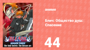 Блич: Общество душ: Спасение 44 серия (аниме-сериал, 2004)