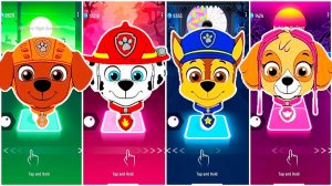 Мультики для Детей Щенячий Патруль Tiles Hop - ЗУМА, МАРШАЛЛ, ГОНЩИК, СКАЙ