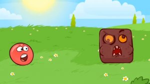 Красный шар прыгает. красный шар против квадрата. игра прыгающий мячик.  прыжки шар.