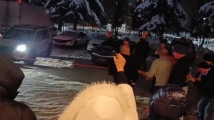 Перетягивание каната на открытии канала "Пожарные поболтушки"