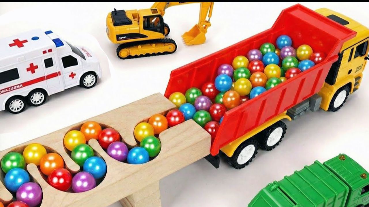 Мультики для детей и малышей. Игрушечные горки, Разноцветные шарики и машинки. Мультики залипалки смотреть онлайн