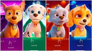 Мультики для Детей Щенячий Патруль Tiles Hop - ГОНЩИК, МАРШАЛЛ, РОККИ, СКАЙ